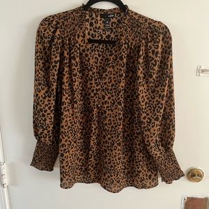 Aqua Cheetah Print Blouse